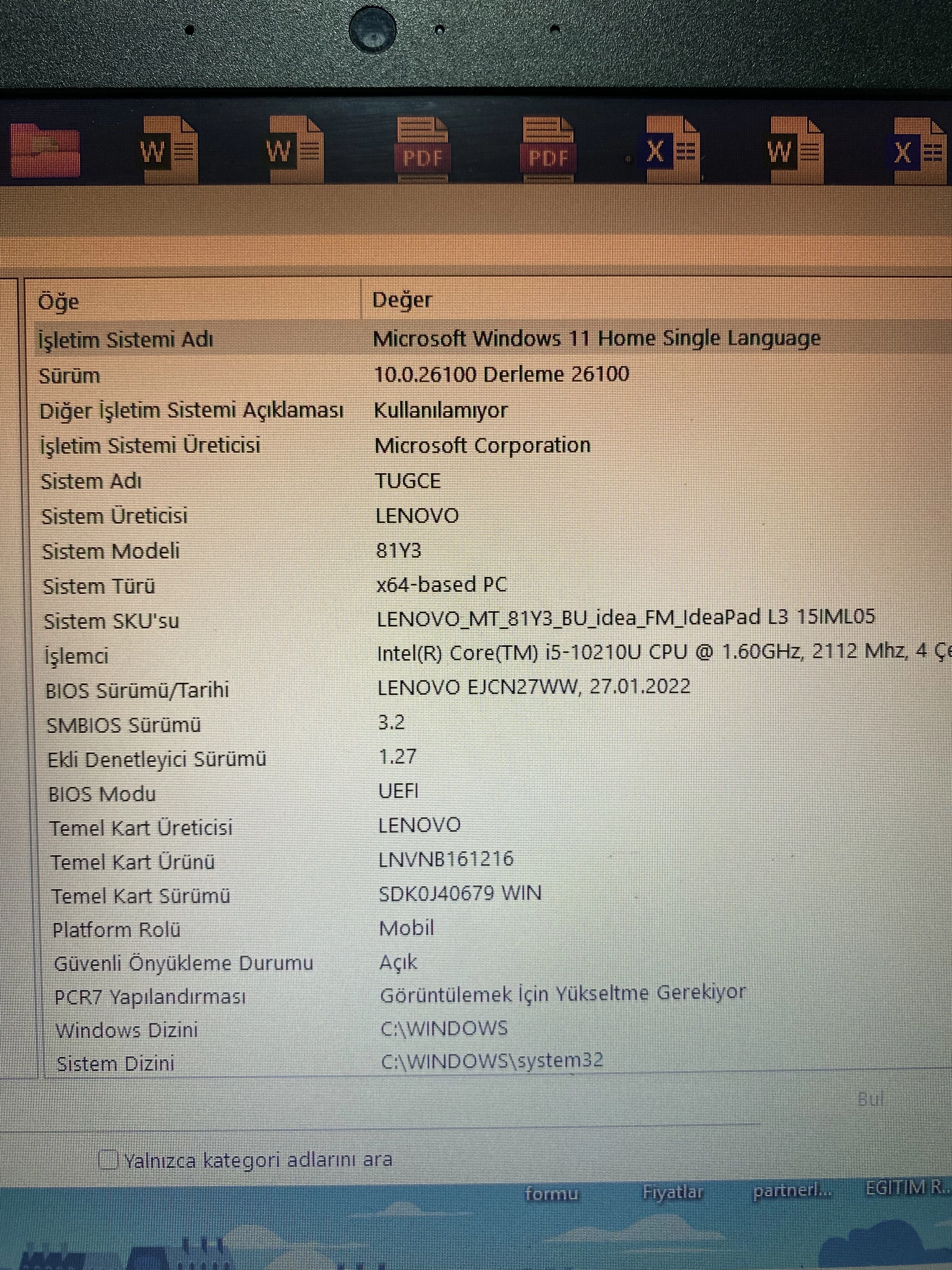 LENOVO IDEAPAD NOTEBOOK (GRİ)