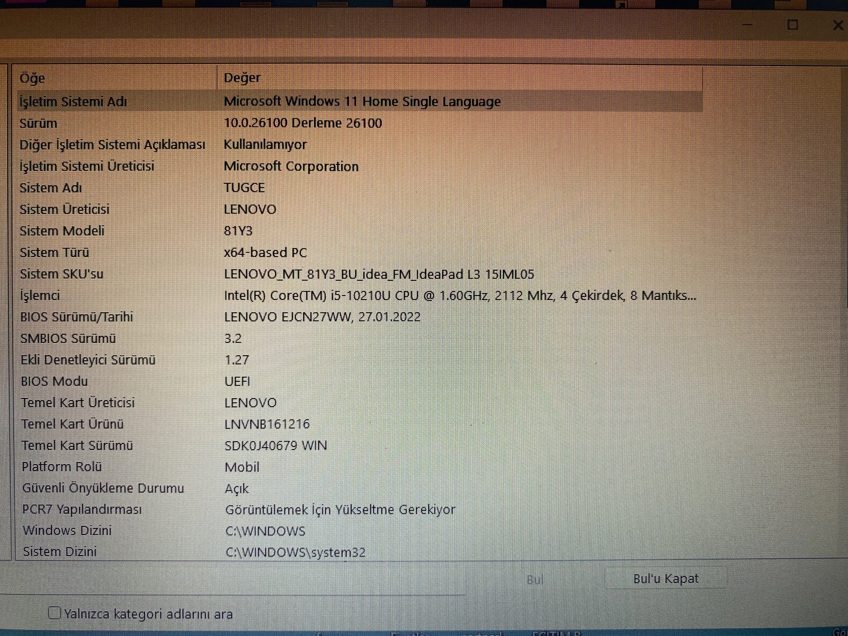 LENOVO IDEAPAD NOTEBOOK (GRİ)