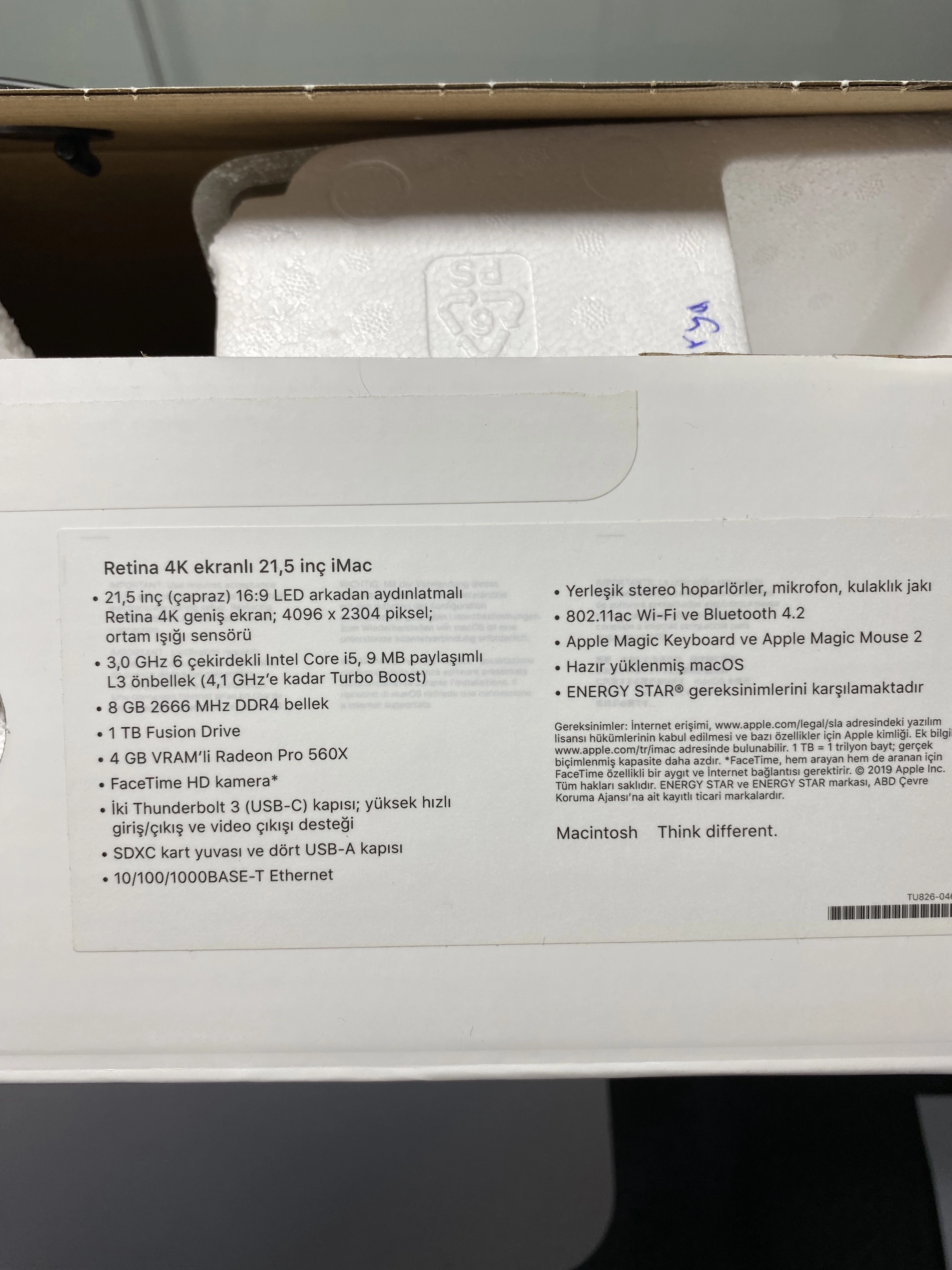 APPLE IMAC  21,5’’ RETİNA 4K